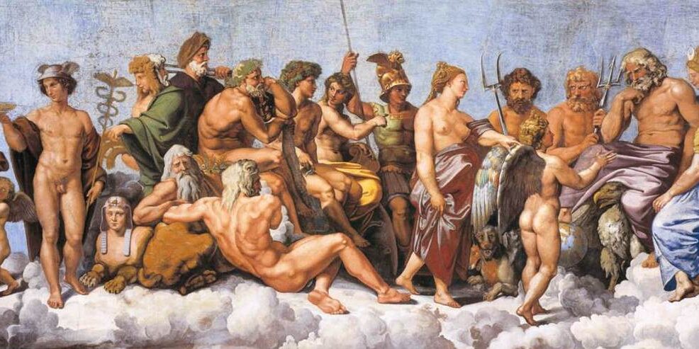 Raffaello,_concilio_degli_dei_02 obras mitológicas